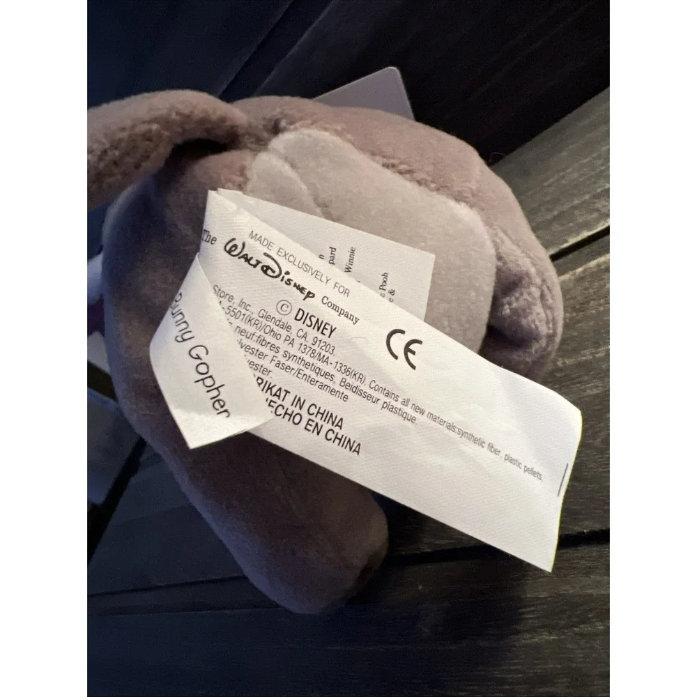 Disney Store Winnie the Pooh Easter Bunny Gopher 7 Inch Mini Bean Bag Plush NWT